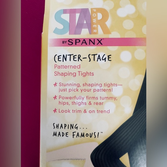 Spanx- Black Striped Patterned Shaping Tights Powerful Firming/Slimming Size E - Picture 3 of 6